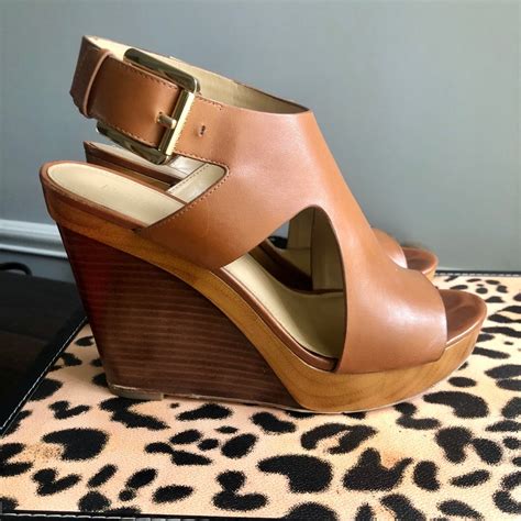 michael michael kors josephine leather side cutout peep toe wedges|Michael Michael Kors Josephine Leather Peep Toe Wedge .